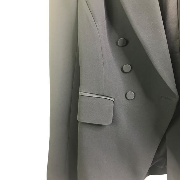 Jonathan Simkha‎ Womens Black Tuxedo jacket satin trim / buttons - Picture 6 of 13